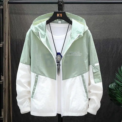 Korean Style Sun Protection Hoodie Jacket for Men Thin Breathable UV Shield Outdoor Windbreaker Fishing Hiking Sun Jacket Unisex