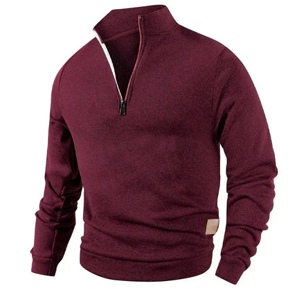 Animal Game Men's Half Zipper Sweatshirts Long Sleeve Solid Pullover Turtleneck Streetwear Warm Jacket Sport Coats Outerwear