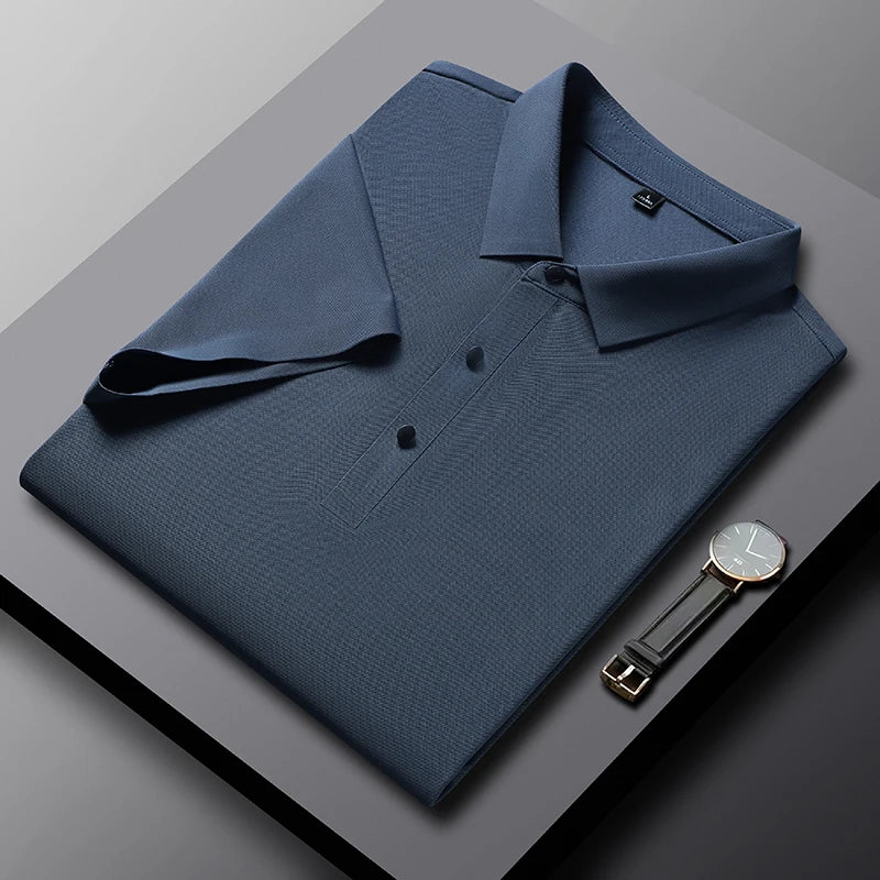 Men's Polo Shirt - Summer Quick Dry Casual Work Shirt | Plus Size Breathable Solid Color