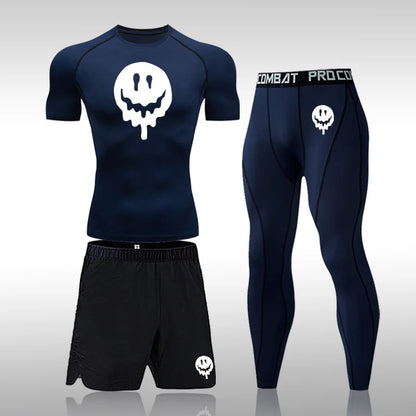Men's Compression Running Set | Long Sleeve Running Top & Athletic Compression Gear for Fitness
