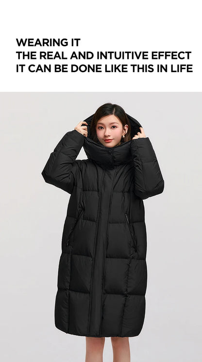 Semir Down Jacket Women Long Length Waterproof Oil-proof Stain-proof 2026 New Winter Detachable Hooded Winter Clothing Coats