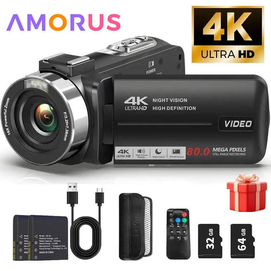 4K Video Camera Ultra HD Digital Camcorder | 80MP Photo Camera With Night Vision