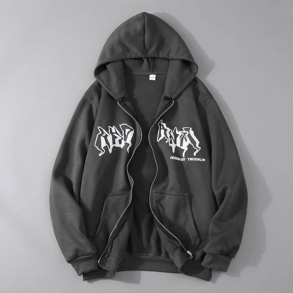 Men'S Sweatshirts Hoodies Zip Up Jacket Zip Up Hoodies Hip Hop Sweatshirt Vintage Goth Print Hooded Jacket Sudaredaras Hombre