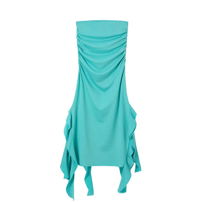 One Shoulder Dress - Slim Fit Summer Fashion Bra Wrap Ankle Length Dress