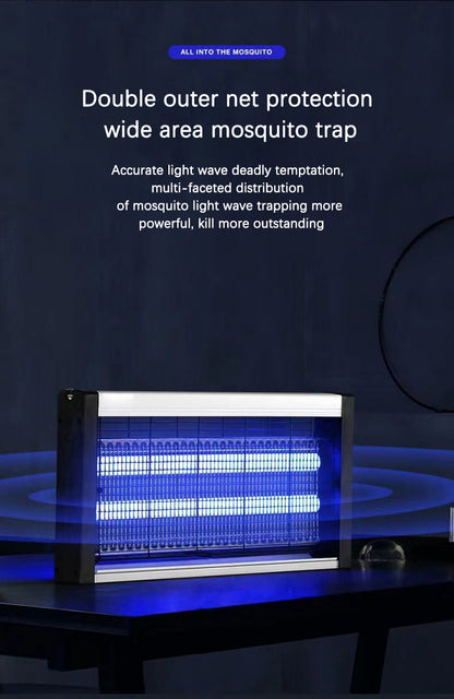 Wall-Mounted UV Mosquito Killer Lamp, Rechargeable Electric Shock Insect Killer for Indoor & Outdoor, Noiseless Pest Control