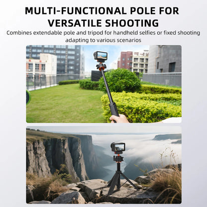Flymile Action 5 Pro 21.25IN Tripod Selfie Stick for DJI OSMO 360 Action 4 3 Accessory Magnetic Quick Release Base Extension rod