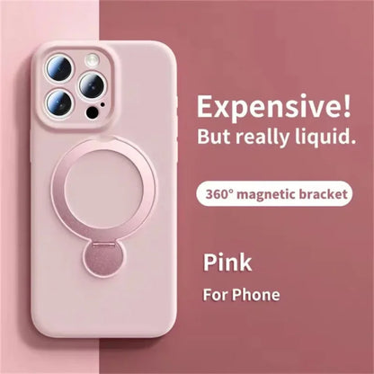Original Liquid Matte Magnetic Stand Phone Case for iPhone 17 16 14 15 Pro Max For Magsafe Wireless Charge Shockproof Back Cover