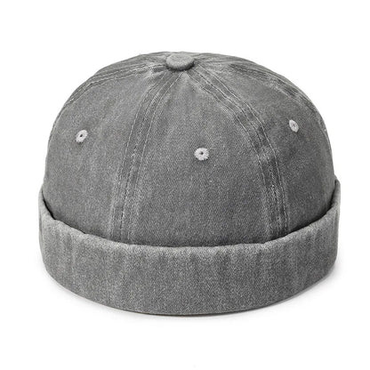 Denim Docker Cap – Brimless Sailor Beanie, Adjustable