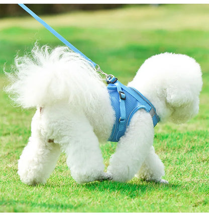 Dog Harness Pet Leash Vest-style Cat Breathable Adjustable Rope Reflective Pet Supplies Small Medium Dog Walking Harness Lead