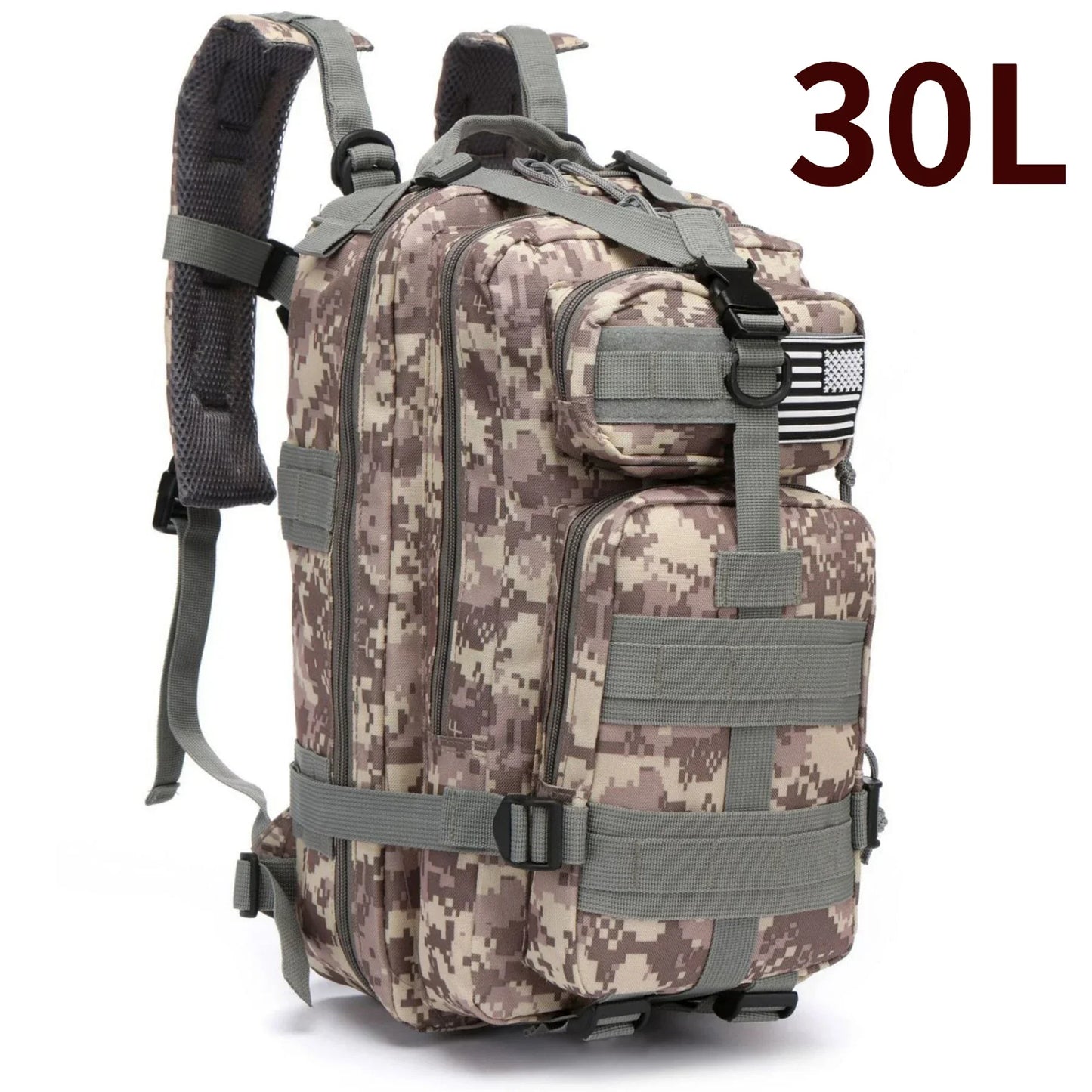 Waterproof Tactical Backpack - 30L50L Nylon Rucksack for Hiking Camping Fishing and Hunting