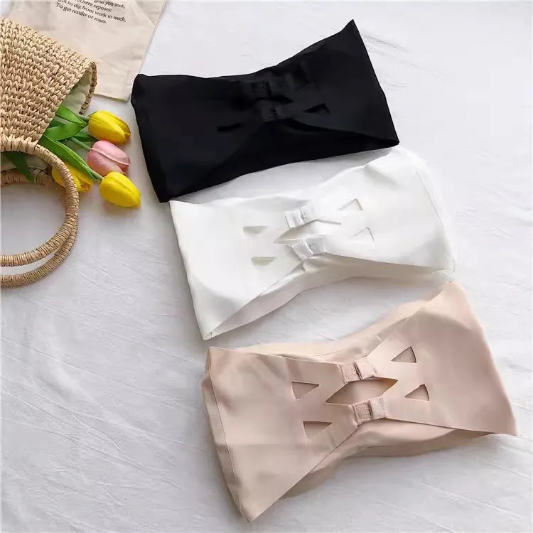 Seamless Tube Top Bra - Strapless Bandeau Wireless Breast Top With Back Closure