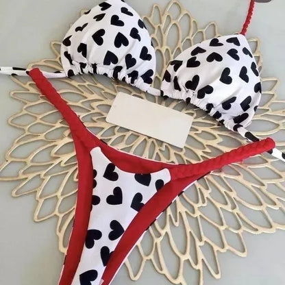 Womens G-String Bikini - Split Print Swimwear for Beach Holiday - ZOOMNSTORE