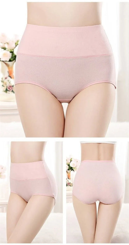 5PCS High Waist Cotton Panties Women Body Shaper Underwear Plus Size XL-4XL Fashion Girls Briefs Seamless Sexy Female Lingerie