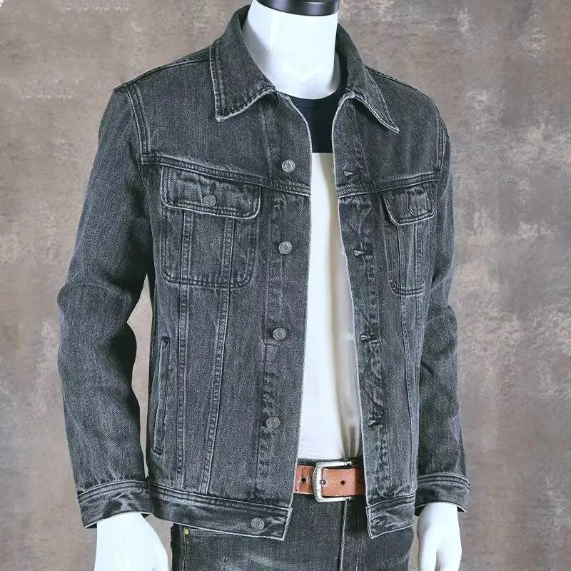 Autumn and Winter 2026 Retro Denim Jacket Men's Korean Slim Trend Handsome Multi-pocket Brand Man Luxury Tooling Jacket Men