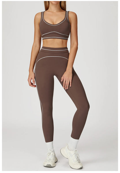Fitness Suit 2PCS Yoga Set Women's Tracksuit Sports Outfits Gym Running Push Up Sportswear Legging Athletic Wear Workout Clothes