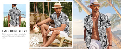 2024 Men's Gradient Striped Shirt Slim Breathable Fashion Short-sleeved High-quality Design Casual Button-down Shirts Male