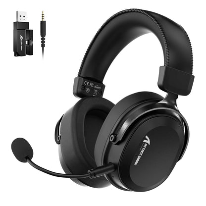ATTACK SHARK L30 Pro Wireless Gaming Headset with 2.4Ghz/BT/Wired, Long Battery Life with Detachable Microphone 7.1 Surround Sou