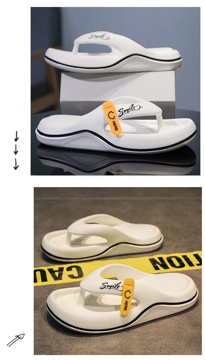 New Man Women Slippers Flip Flops Indoor Outdoor Beach Sandals Super Soft Bottom Slides Non-slip Thick Soled Men Slippers
