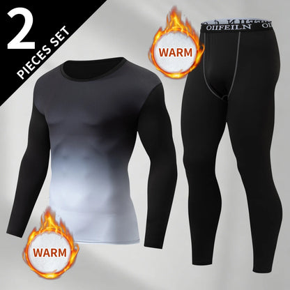 Men's Autumn/Winter Warm Underwear Set Solid Color Multi Color Round Neck Long Sleeve Top Letter Elastic Waist Casual Pants