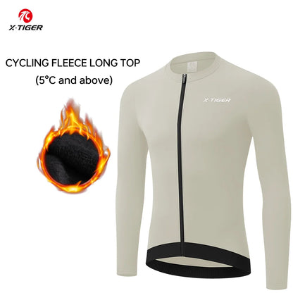 Winter Cycling Jersey - Men's Fleece Bike Jacket With Full Zipper & Pockets