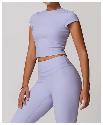 Women Yoga Top - Breathable Short Sleeve Shirt | Quick Dry Gym Top, Lightweight