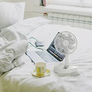 2026 New USB Foldable Fan with 4 Speeds ＆ Timing,Battery Operated Mini Fan for Bedroom, Indoor or Outdoor,Table Fan