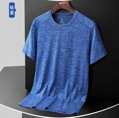 Breathable Camping Tee - Unisex Lightweight Outdoor Shirt With Striped Polyester Spandex