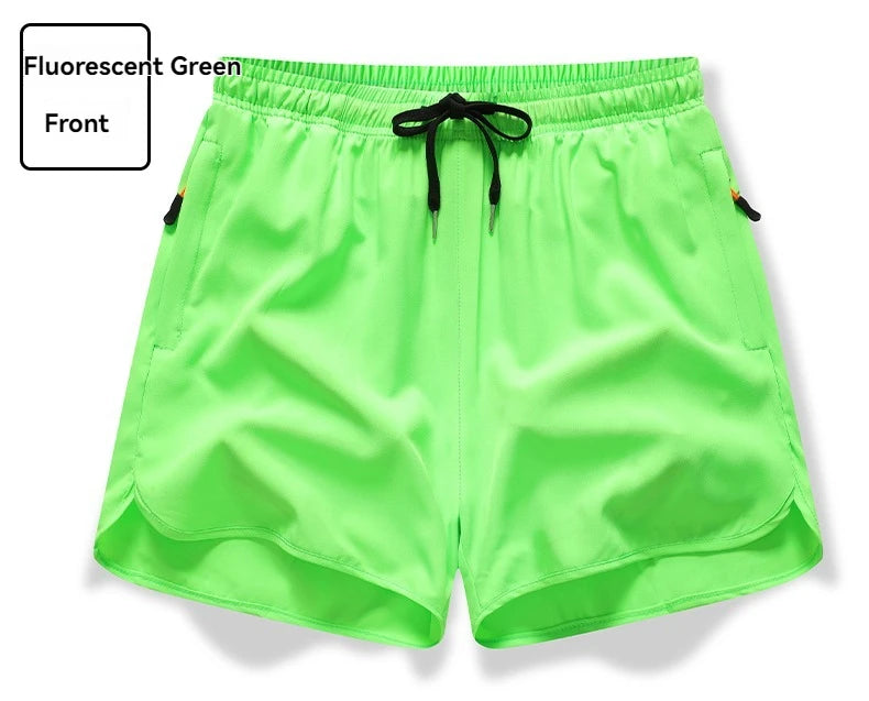 New Men's Sports Casual 3/4 Shorts With Ice Silk Lightweight Sweat-absorbing Outdoor Quick Drying Running Fitness Loose Pants