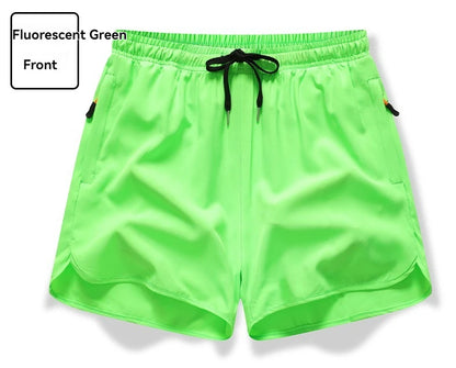 New Men's Sports Casual 3/4 Shorts With Ice Silk Lightweight Sweat-absorbing Outdoor Quick Drying Running Fitness Loose Pants