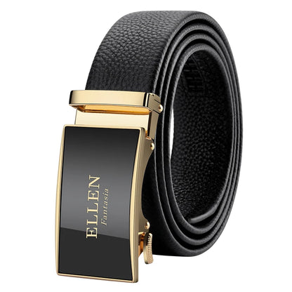 Genuine Leather Belt - Adjustable Men’s Ratchet Belt | Metal Buckle, Durable Cowhide Strap