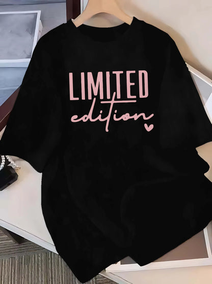 Plus Size Fashion Tee - Limited Edition Graphic Slogan Casual Summer Shirt