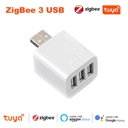 Smart USB Adaptor - WiFi Zigbee Mini USB Charger With Voice Control & Timer