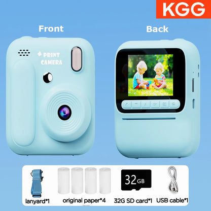 Kids Instant Camera - 32GB Digital Color Printing Camera With 1080P Video & Thermal Print