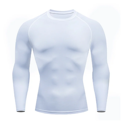 Compression Running Shirt – Men's Fitness Long Sleeve Rash Guard With Sun Protection