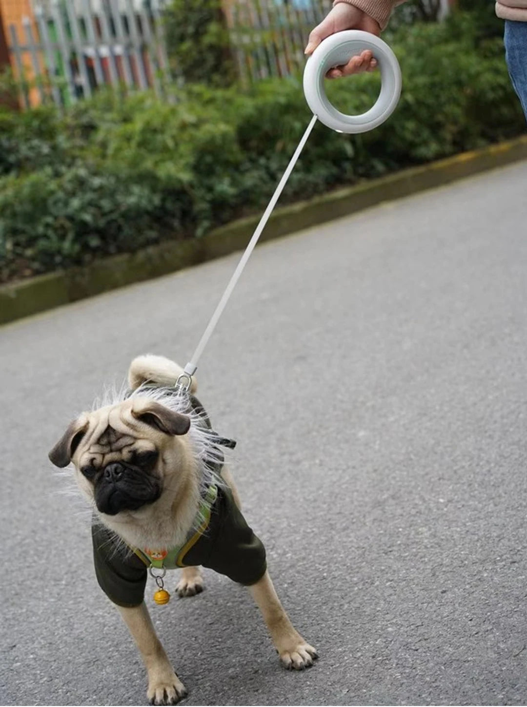 MOESTAR 2022 UFO Retractable Pet Leash 2 plus 3.0m Flexible Dog Traction Rope with Rechargeable LED Light Ring Shape