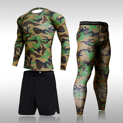 Men's Compression Gym Tights - Muscle Support Workout Pants | Quick Dry Sportswear Set