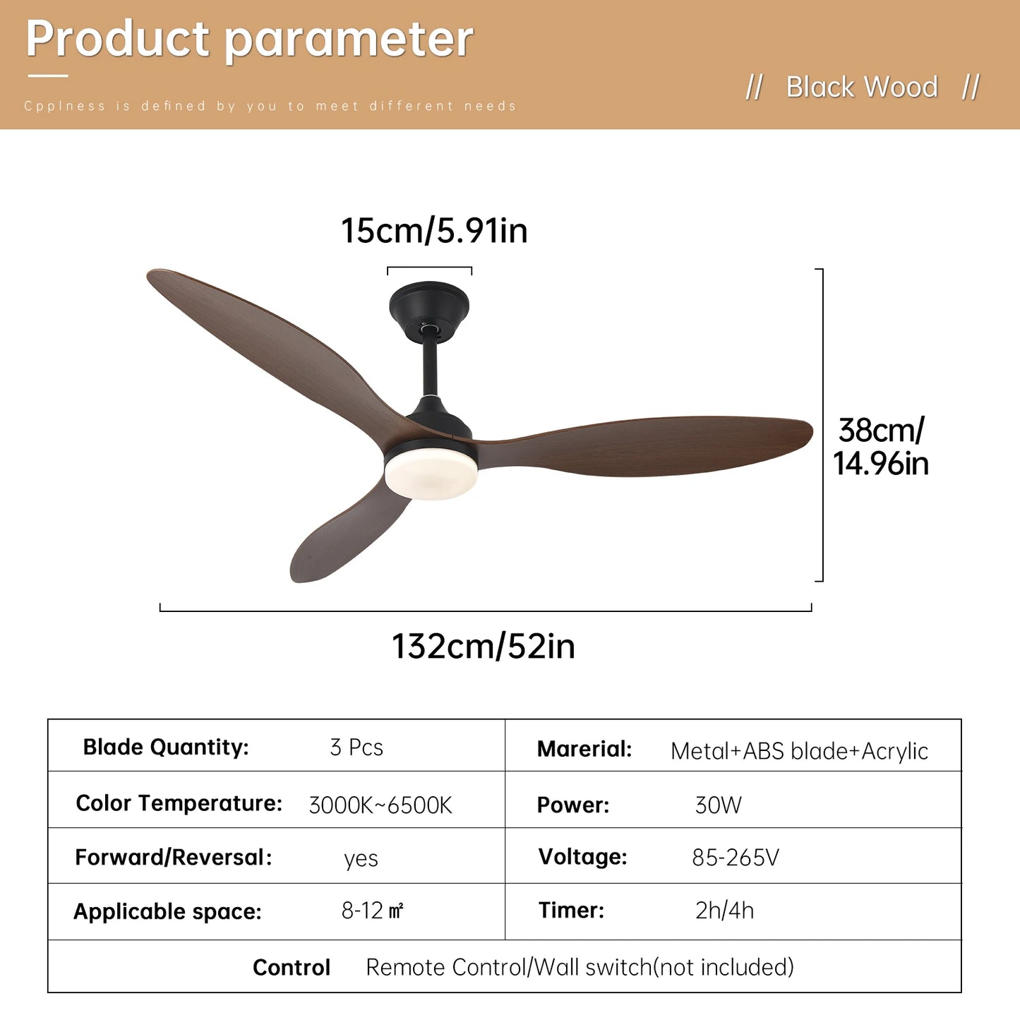 Ceiling Fan With Light,25 Inch/42 Inch/52 Inch Low Profile Ceiling Fan with remote control, For Indoor and Covered Outdoor