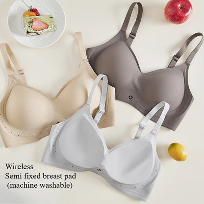 Seamless Push-Up Bra - Wireless Comfortable Jelly Bra with Adjustable Straps