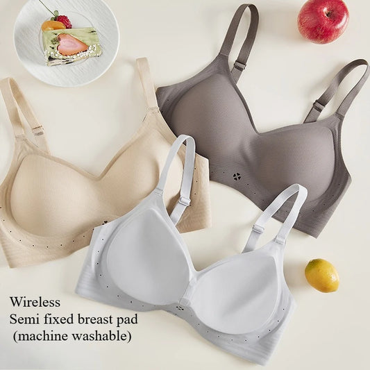 Seamless Push-Up Bra - Wireless Comfortable Jelly Bra with Adjustable Straps