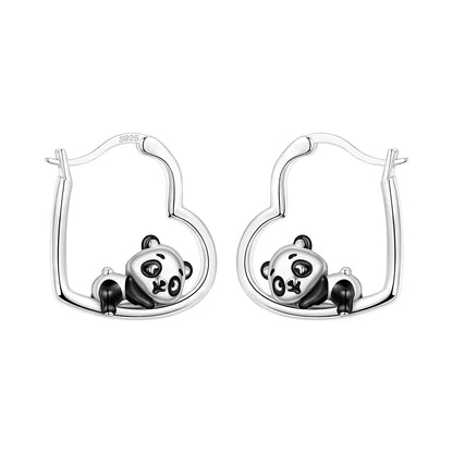 PANPOKI Original 925 Sterling Silver Blue Green Chameleon Earrings Women Hoop Earring Anniversary Jewelry Trendy Gifts