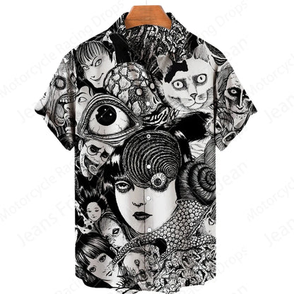 Halloween Hawaiian Shirt - Chucky Movie Casual Loose Short Sleeve Beach Blouse - ZOOMNSTORE