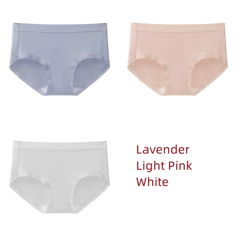 3Pcs Modal Women's Panties Lengthened Inner Crotch Female Briefs Underwear Underpants M-XXL 7A Level Antibacterial Sexy Soft Fit