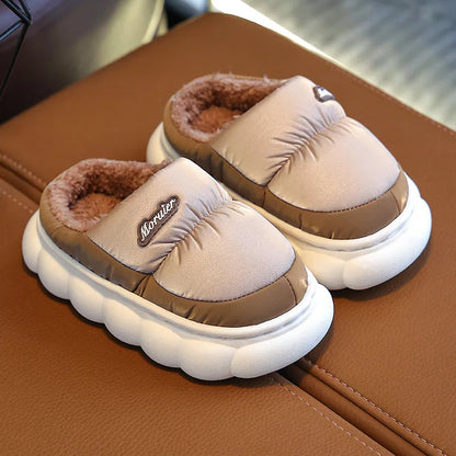 Children Winter Slippers - Waterproof Kids Cotton Slippers | Warm Woolen Home Shoes