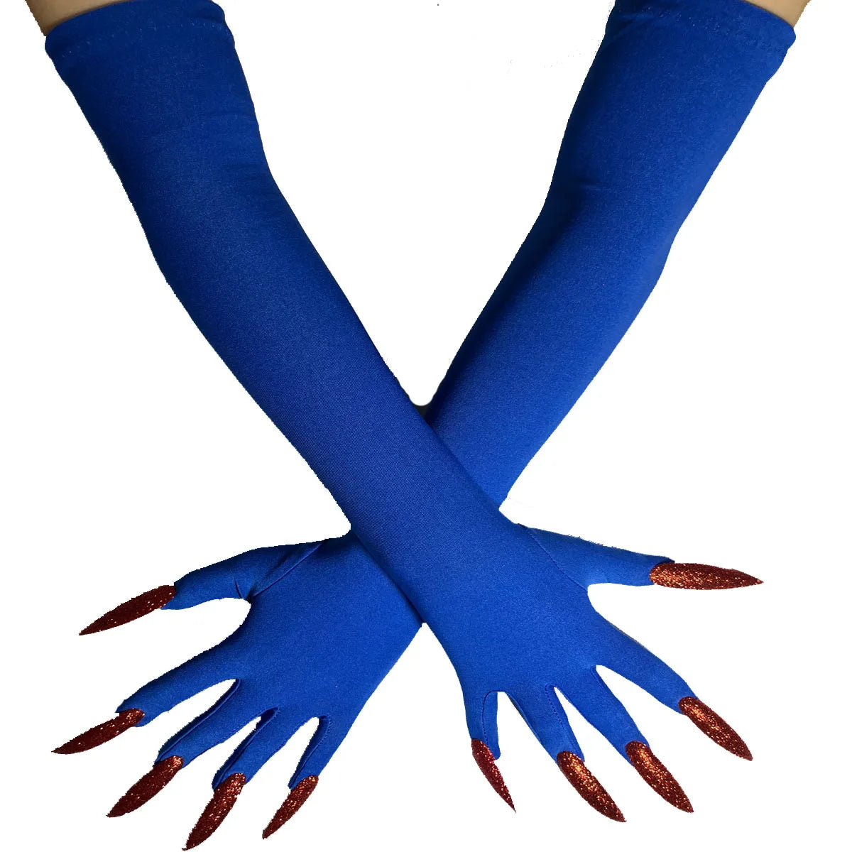 Halloween Ghost Claw Gloves - Cosplay Dress Up with Black Long Nails