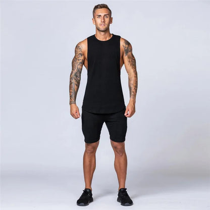 Men Cotton Sleeveless Shirt Casual Gym Tank Top Man Quick Dry Fitness Basketball Vest Bodybuilding Running t-Shirt Man Clothing