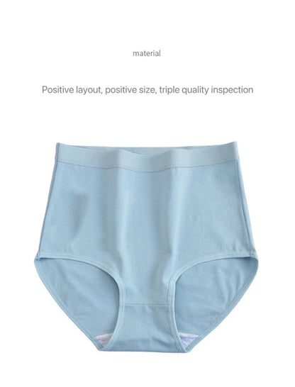 3pcs Cotton Women Panties Lady Plus Size Underwear Large Size High Waist Briefs Breathable Solid Color Female Lingerie