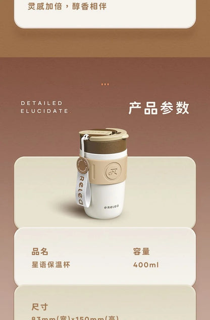 MIJIA Stainless Steel Coffee Cup 400ML Thermos Mug Leak-Proof Thermos Travel Thermal Vacuum Flask Insulated Cup Water Bottle