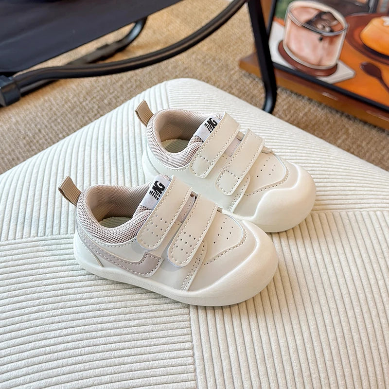 Kids Learning Shoes - Soft Sole Toddler Walking Shoes With Hook & Loop Closure