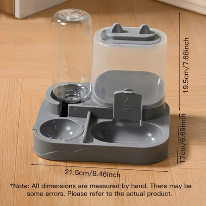 Ww-Durable Plastic 2-in-1 Automatic Pet Feeder Water Dispenser Large Capacity Food Water Bowl For Cats Dogs