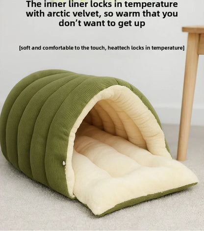 Cat Nest Four Seasons Universal Removable and Closed Cat Bed Winter Dog Nest Warm Sleeping Bag with Thick Velvet Pet Supplies
